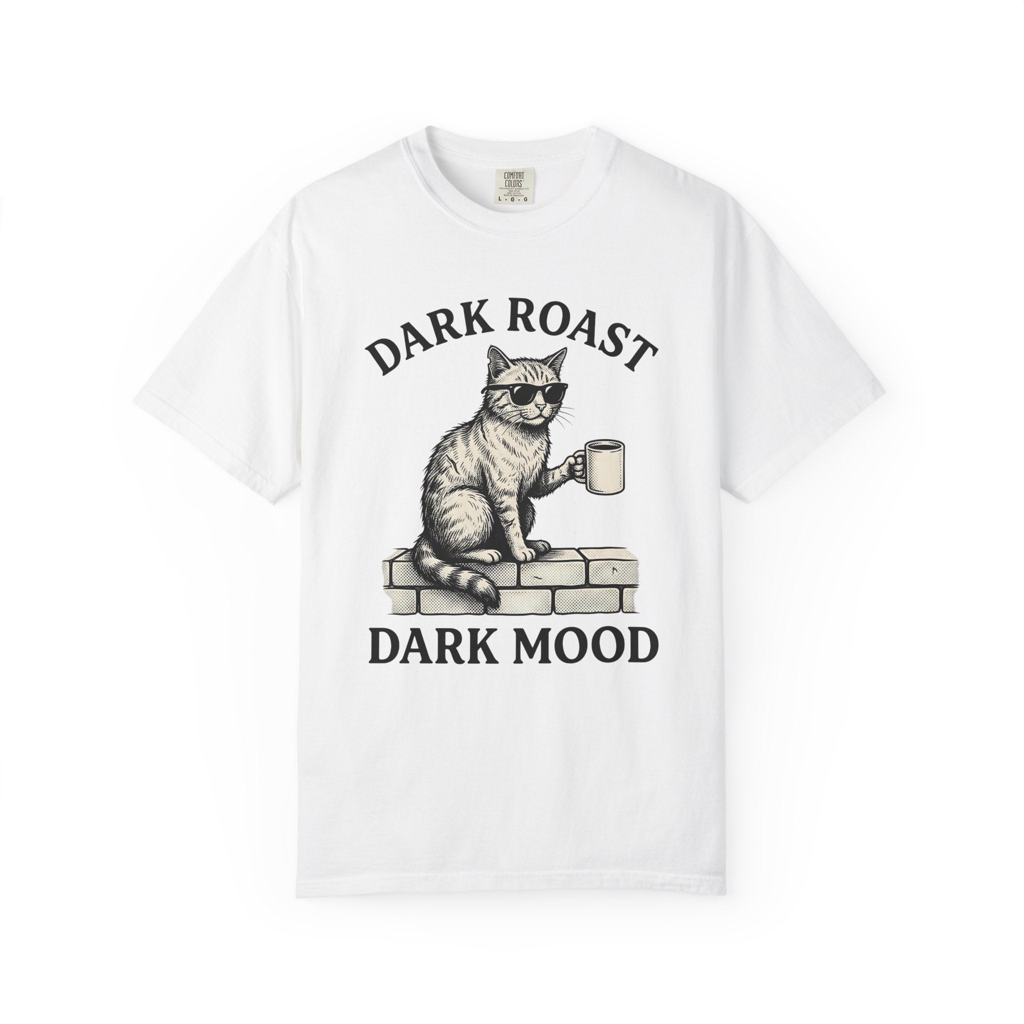 Cat Coffee Cup Shirt Coffee Feline Gift Women Retro Tee Mug T-Shirt Coffee Fan Coffee Cup Tshirt Kitty Graphic Sketch Shades Tshirt