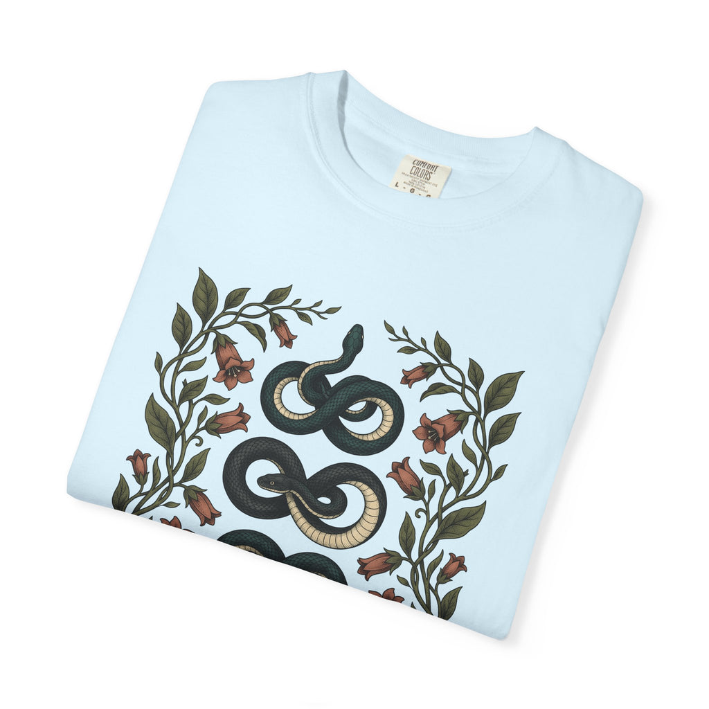 Serpent Flower Shirt Animals & Flowers Outdoors Gift Women Floral Tee Snake Flower T-Shirt Wildlife Fan Botanical Tshirt Nature Graphic