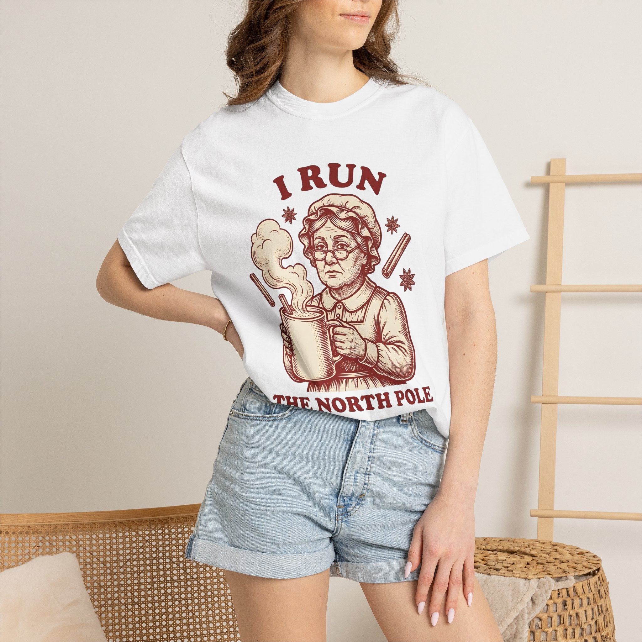 Mrs Claus Shirt Christmas Comedy Gift Women Retro Tee Santa Wife T-Shirt Xmas Fan Vintage Tshirt Humor Graphic Sketch Hot Chocolate Tshirt
