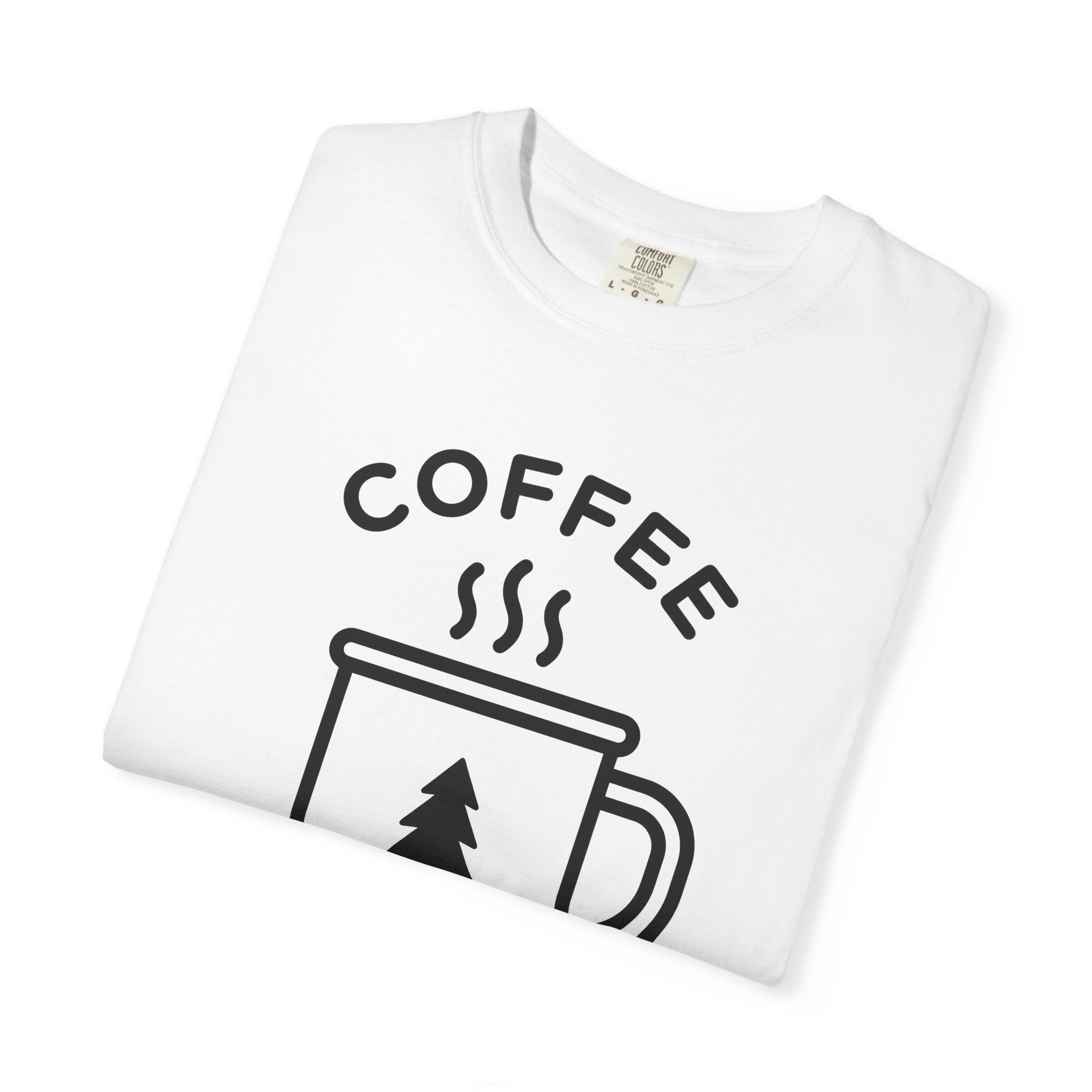 Coffee Mug Shirt Coffee Nature Gift Women Minimalist Tee Mug T-Shirt Coffee Fan Simple Tshirt Wilderness Graphic Retro Pine Tree Tshirt