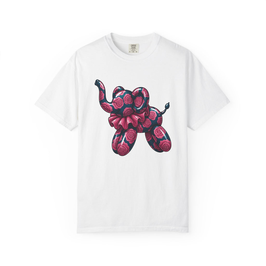 Balloon Elephant Shirt Cute Animal Gift Women Kawaii Tee Balloon Animal T-Shirt Adorable Fan Cute Illustration Creature Graphic Cartoon Rose