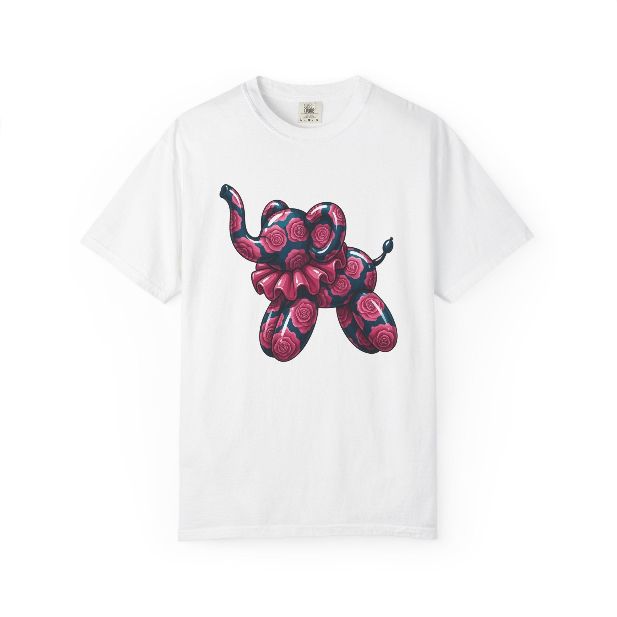 Balloon Elephant Shirt Cute Animal Gift Women Kawaii Tee Balloon Animal T-Shirt Adorable Fan Cute Illustration Creature Graphic Cartoon Rose