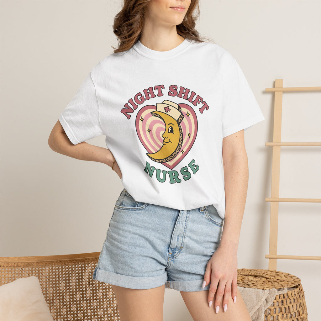 Moon Caregiver Shirt Nurse Gratitude Gift Women Comic Tee Lunar Caregiver T-Shirt Nursing Enthusiast Cartoon Tshirt Appreciation Graphic