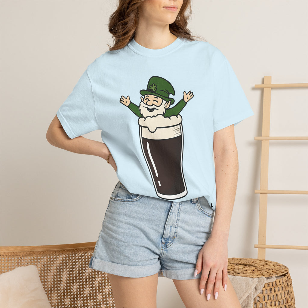 Leprechaun Mug Shirt St Patrick's Day Lager Gift Women Comic Tee Beer Mug T-Shirt St Patricks Fan Cartoon Tshirt Beer Graphic Hand Drawn