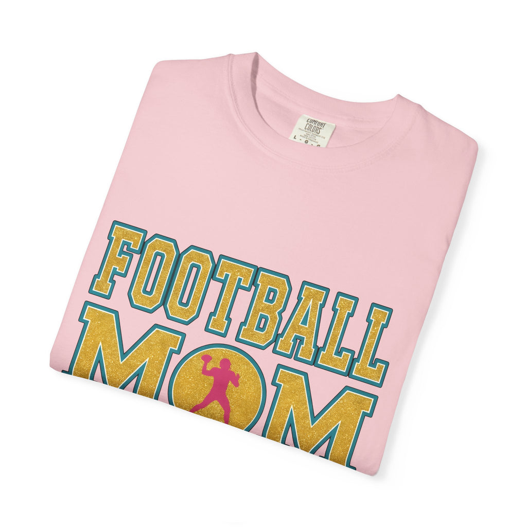 Football Player Graphic Shirt Moms Sports Gift Women Bold Tee Athlete T-Shirt Mom Fan Football Tshirt Athlete Graphic Retro Glitter Tshirt