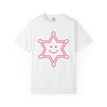 Sheriff Badge Shirt Cowgirl Western Gift Women Minimalist Tee Badge T-Shirt Cowgirl Fan Simple Tshirt Rodeo Graphic Retro Smiley Face Tshirt