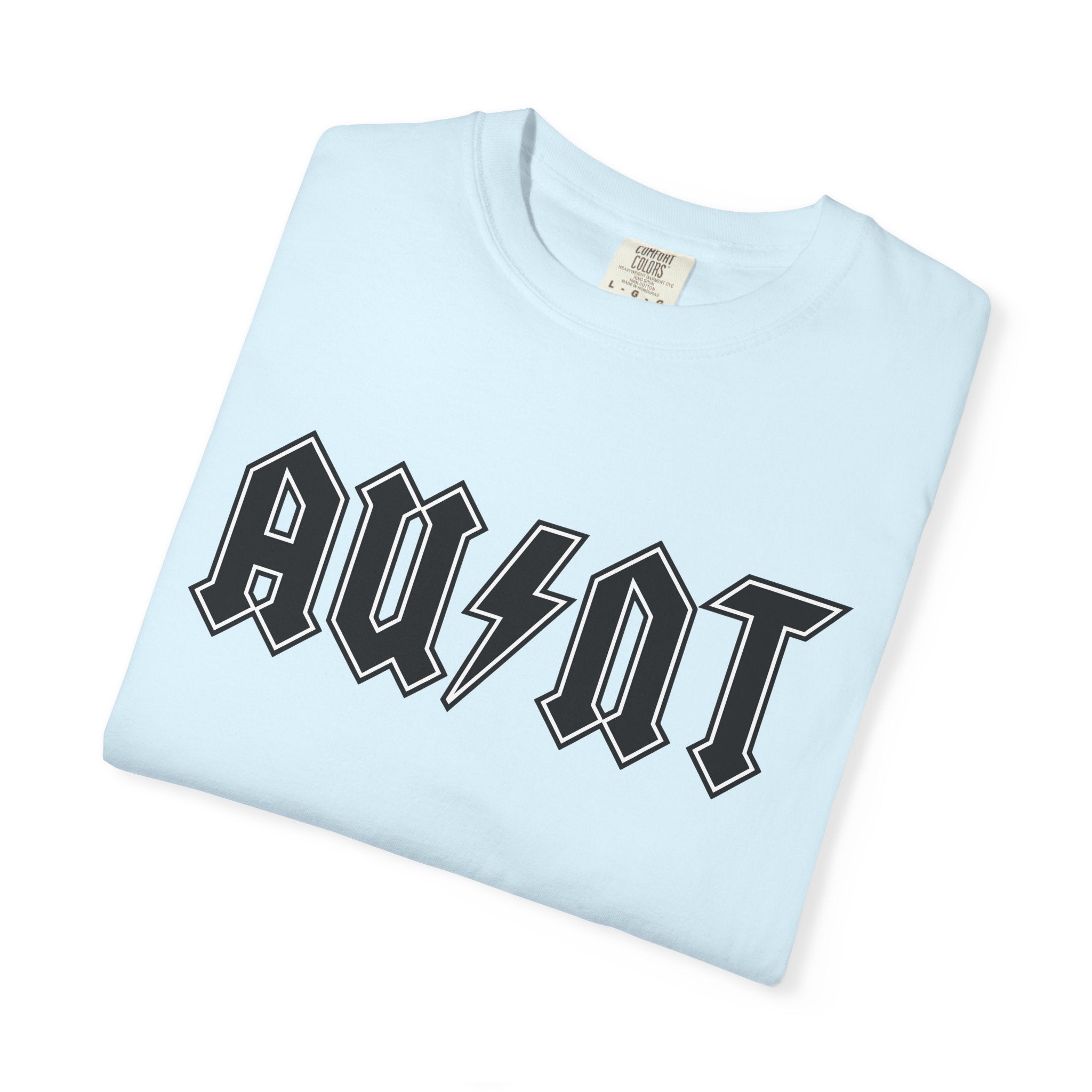 Bold Script Shirt Aunt Audio Gift Women Metal Tee Calligraphy T-Shirt Auntie Fan Gothic Tshirt Sound Graphic Old School Flash Bolt Tshirt