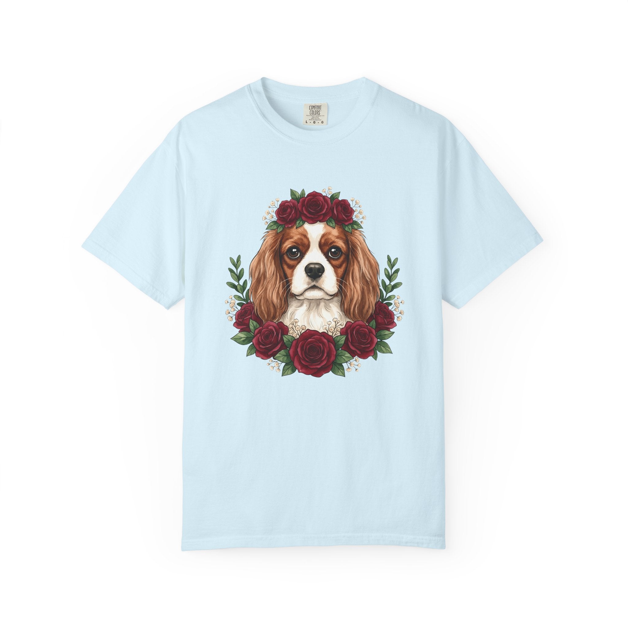Cavalier King Charles Spaniel Shirt Dog Petals Gift Women Flower Art Tee Spaniel T-Shirt Dog Fan Floral Tshirt Floral Graphic Paint Blossom