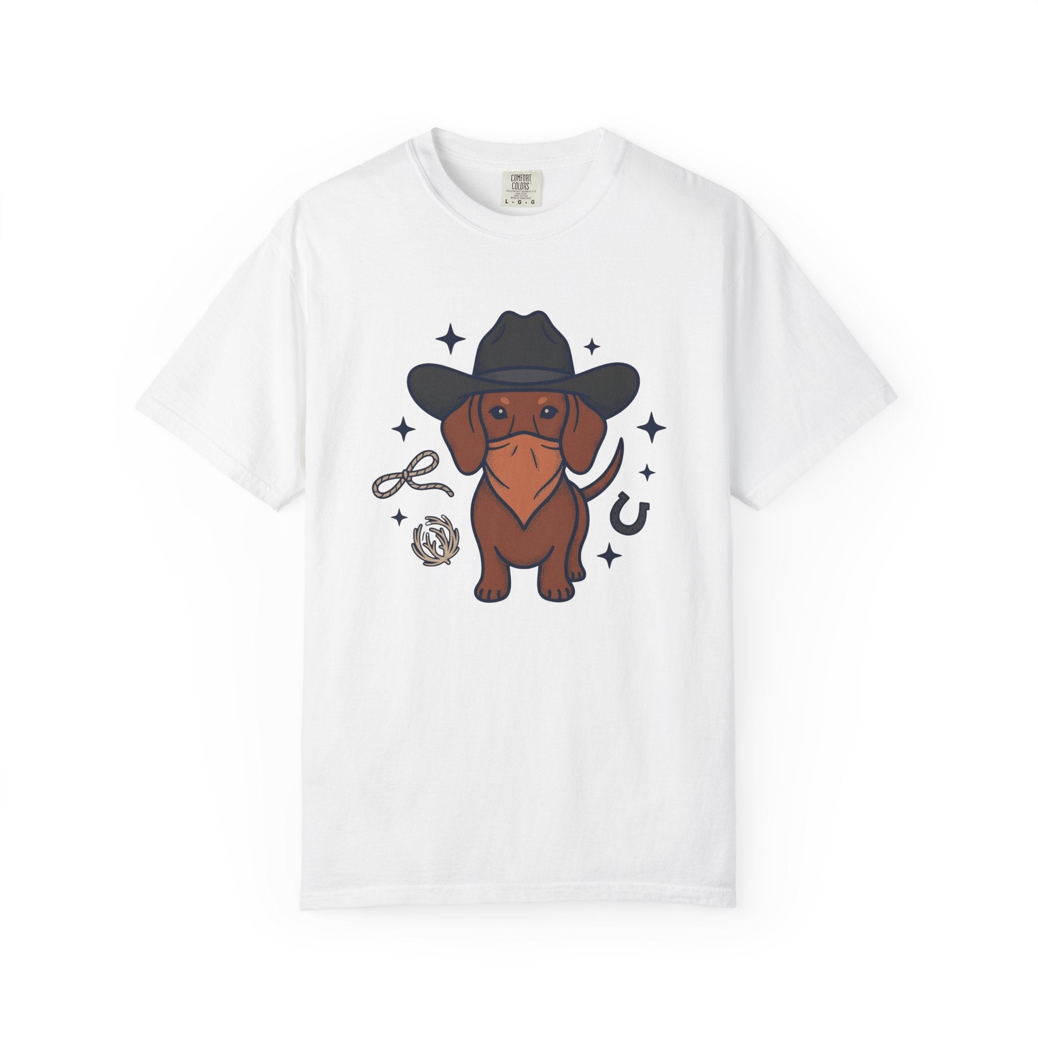 Rodeo Dog Shirt Dog Western Wear Gift Women Hand Drawn Tee Cowdog T-Shirt Dog Fan Illustrated Tshirt Country Graphic Old School Luck Charm