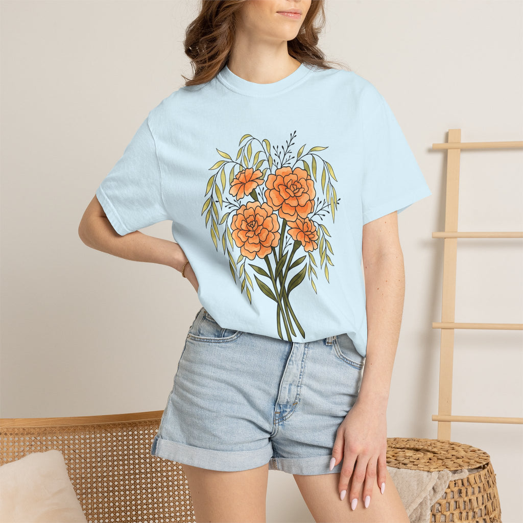 Flower Bouquet Shirt Boho Chic Floral Gift Women Botanical Tee Bouquet T-Shirt Bohemian Enthusiast Botanical Tshirt Floral Graphic
