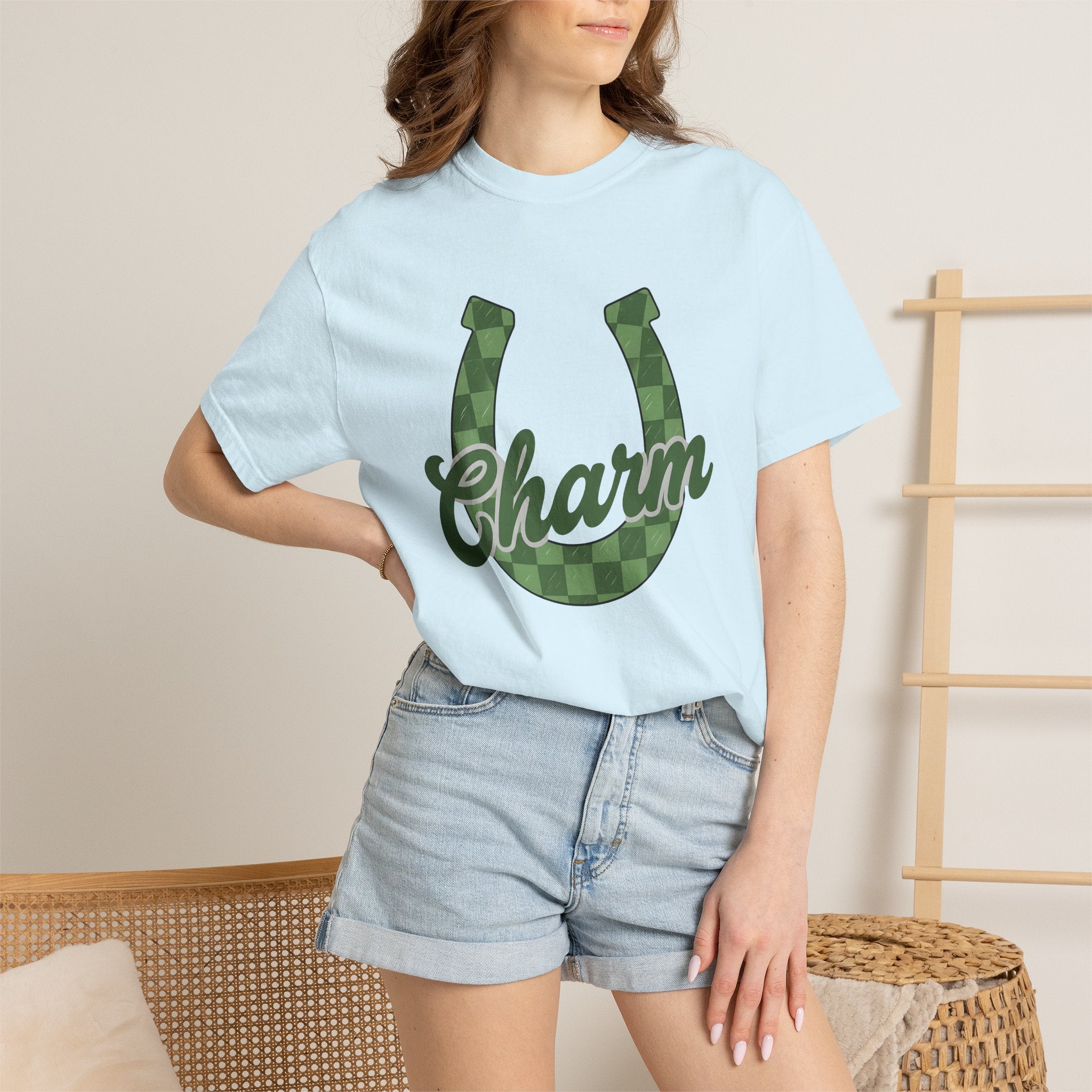Green Horseshoe Shirt St Patrick's Day Amulet Gift Women Vintage Tee Lucky Charm T-Shirt St Patricks Fan Retro Tshirt Talisman Graphic Hand