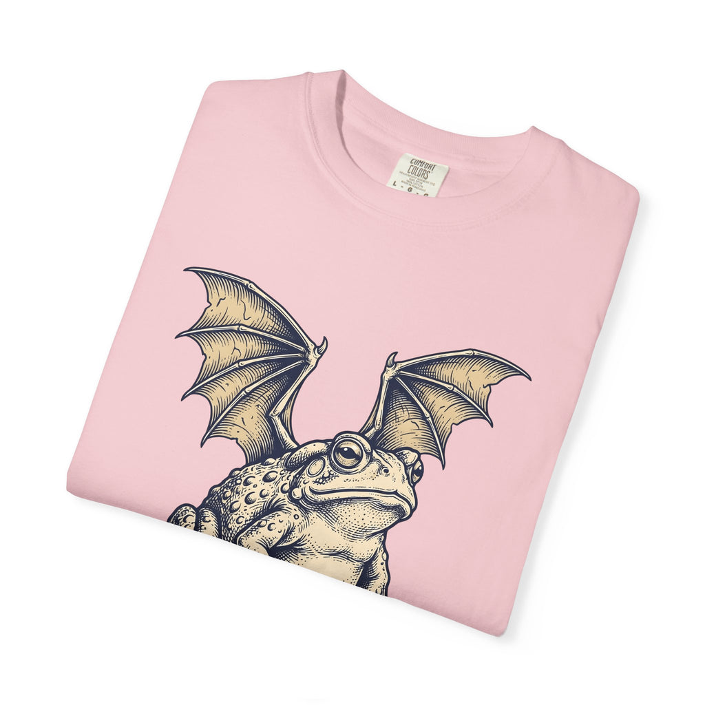 Wings Frog Bat Shirt Fantasy Beast Gift Women Hand Drawn Tee Batwing T-Shirt Mythical Fan Illustrated Tshirt Creature Graphic Line Art