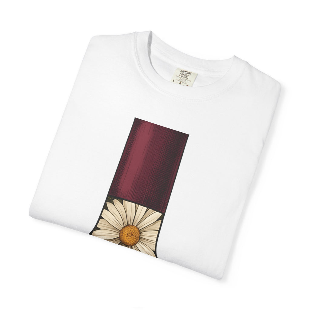 Wine Bottle Flowers Shirt Drinks Botanicals Gift Women Rustic Tee Wine Bouquet T-Shirt Cocktail Fan Wine Barrel Tshirt Floral Graphic Retro