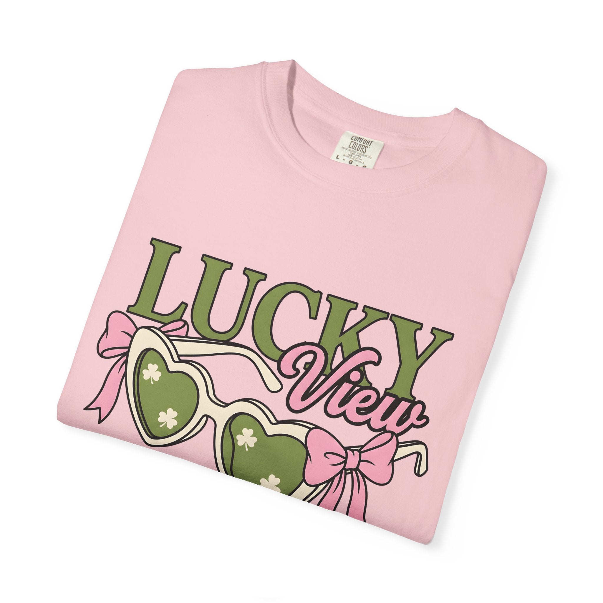 Heart Shades Shirt St Patrick's Day Clover Gift Women Modern Tee Shades T-Shirt Shamrock Fan Abstract Tshirt Shamrock Graphic Vintage Pink