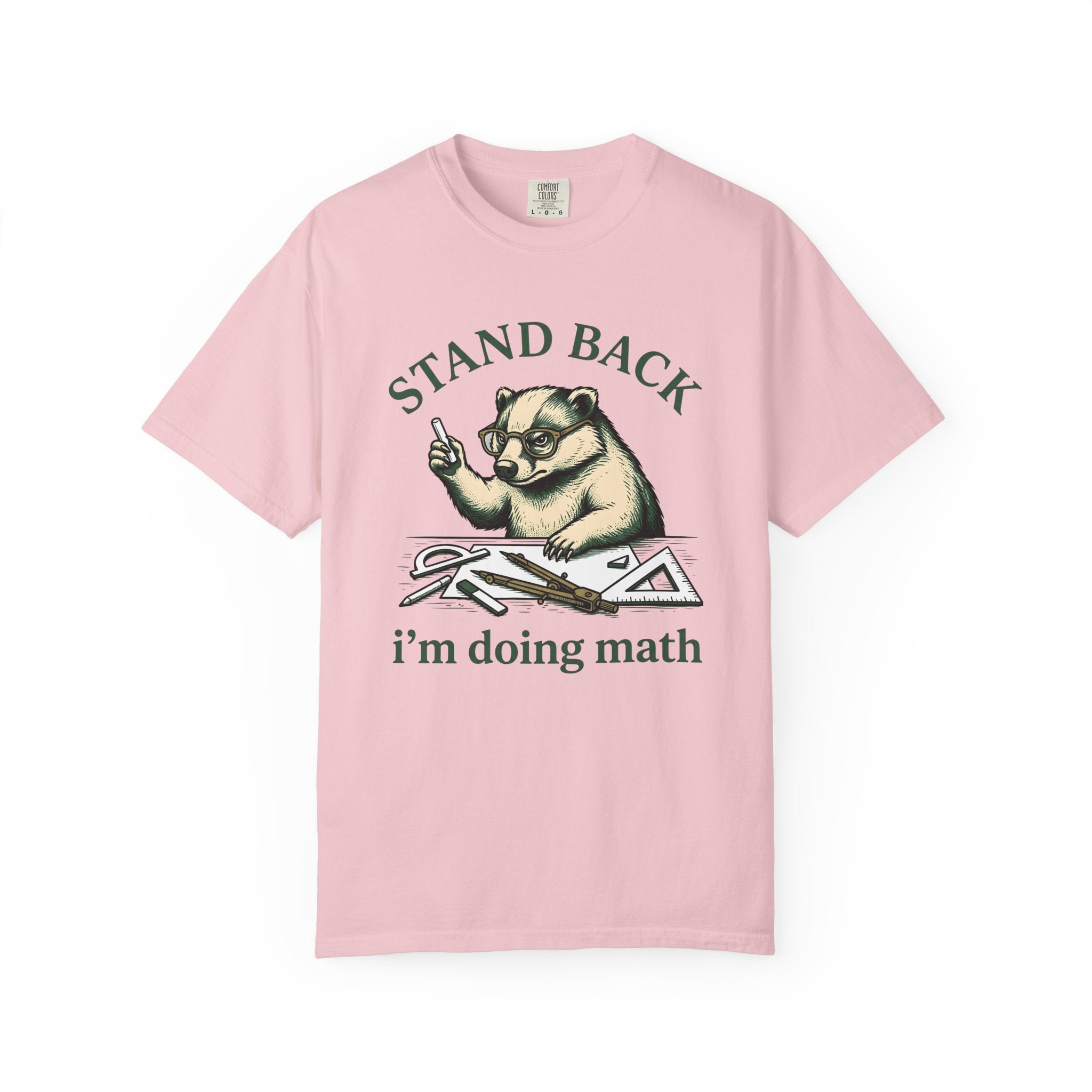 Badger Glasses Shirt Teachers Math Gift Women Hand Drawn Tee Spectacles T-Shirt Educator Enthusiast Illustrated Math Graphic Vintage Math