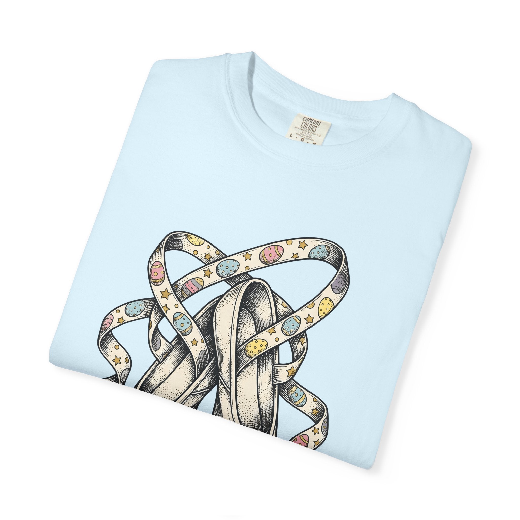 Ballet Flats Shirt Easter Recital Gift Women Cartoon Tee Dance Shoes T-Shirt Easter Fan Toon Tshirt Performance Graphic Sketch Painted Eggs