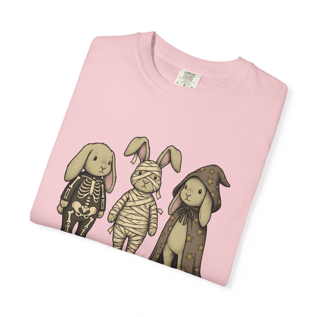 Rabbit Costume Shirt Halloween Fauna Gift Women Playful Tee Bunny T-Shirt Halloween Fan Costume Tshirt Wildlife Graphic Line Art Glimmers