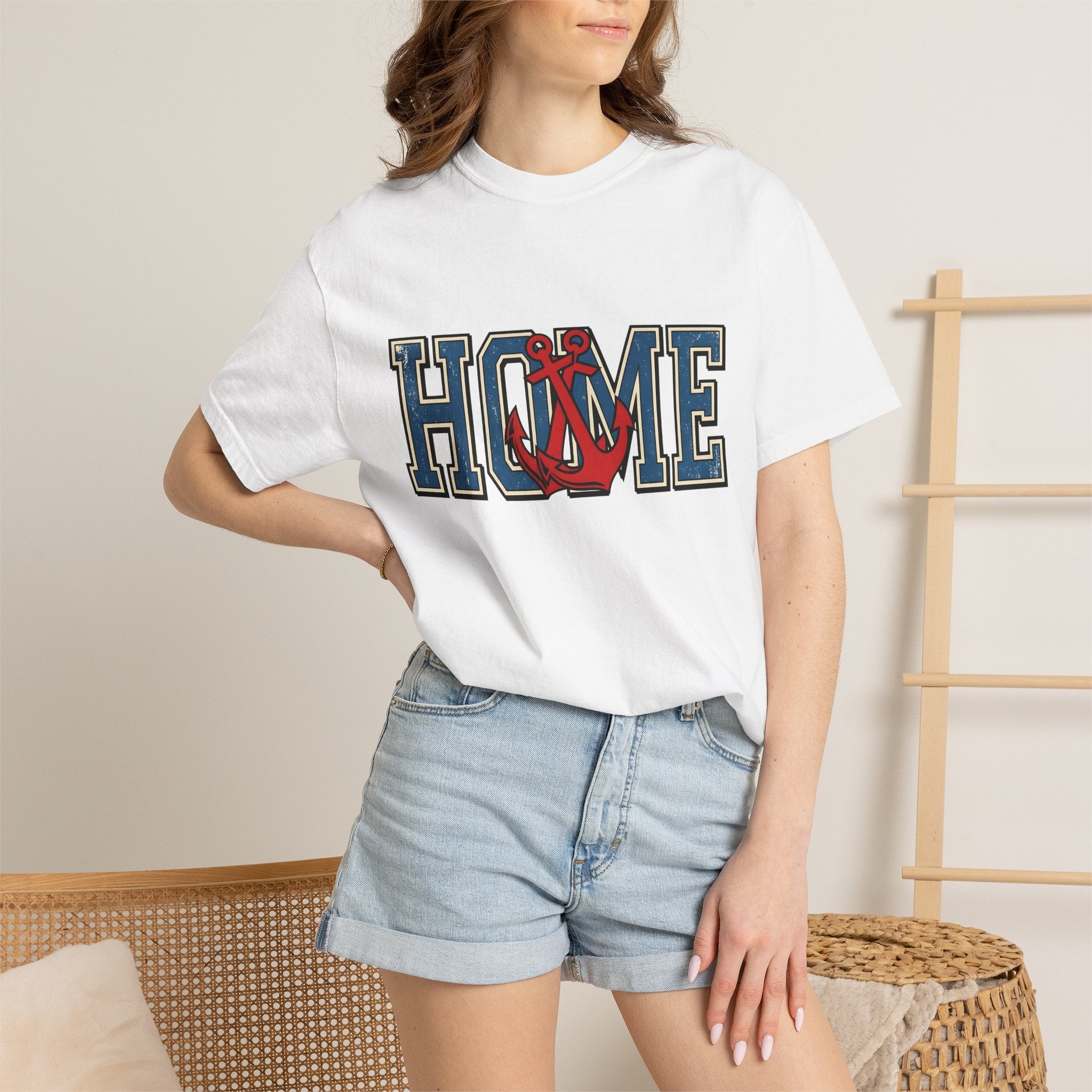 Anchor Illustration Shirt America Seafaring Gift Women Grunge Tee Anchor T-Shirt American Fan Nautical Tshirt Maritime Graphic Old School