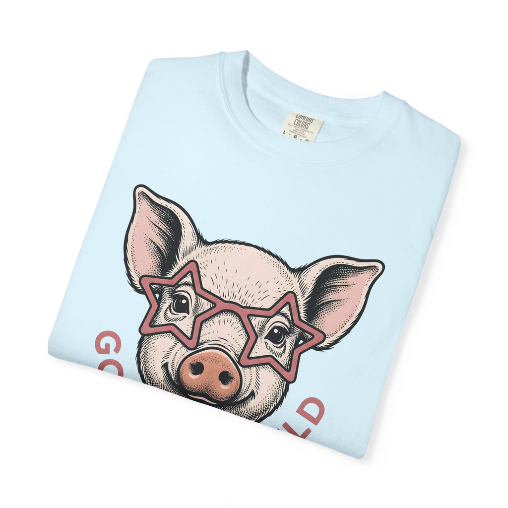 Pig Face Shirt Cowgirl Farm Gift Women Hand Drawn Tee Swine T-Shirt Rodeo Fan Illustrated Tshirt Farmhouse Graphic Vintage Star Glasses