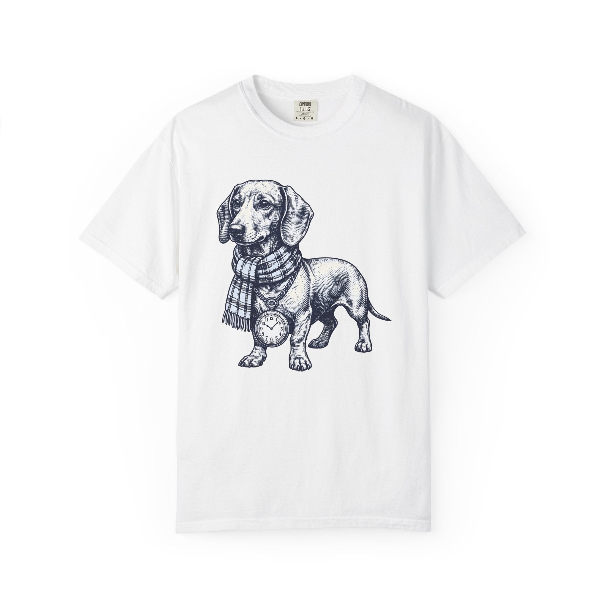 Dachshund Puppy Shirt Dog Pets Gift Women Retro Tee Wiener Dog T-Shirt Dog Fan Sausage Dog Tshirt Animal Graphic Sketch Neck Wrap Tshirt