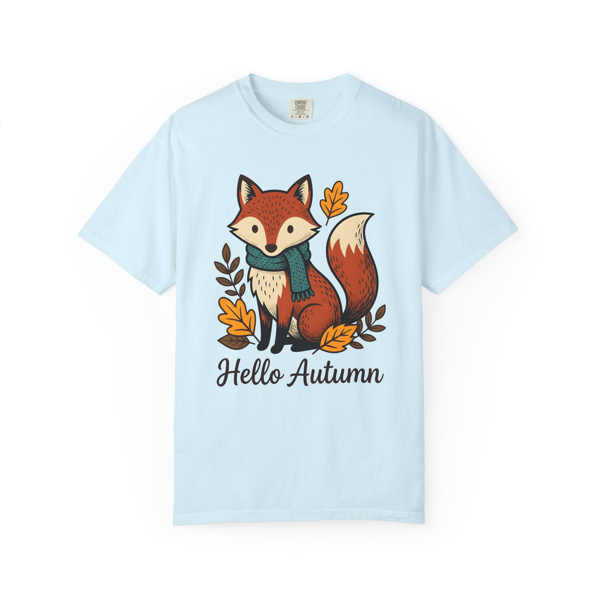 Fox Shirt Autumn Fauna Gift Women Adorable Tee Vixen T-Shirt Fall Fan Cute Tshirt Wildlife Graphic Doodle Maple Leaves Tshirt