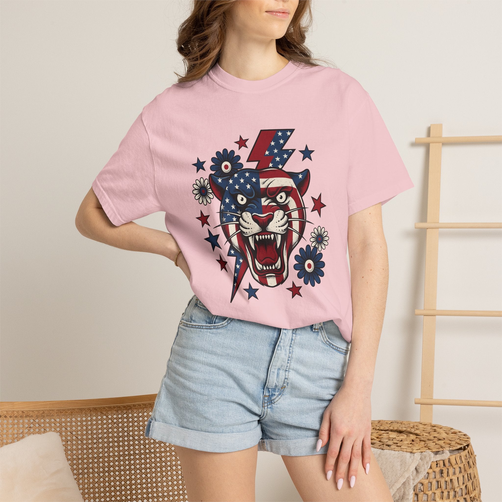 Freedom Panther Shirt America Fauna Gift Women Heritage Tee Black Panther T-Shirt Patriot Fan American Tshirt Wildlife Graphic