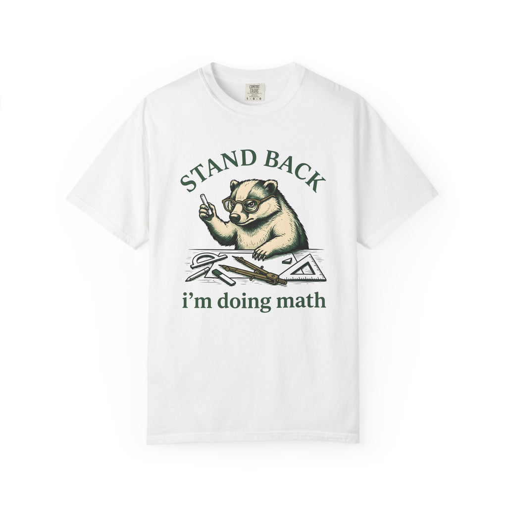 Badger Glasses Shirt Teachers Math Gift Women Hand Drawn Tee Spectacles T-Shirt Educator Enthusiast Illustrated Math Graphic Vintage Math