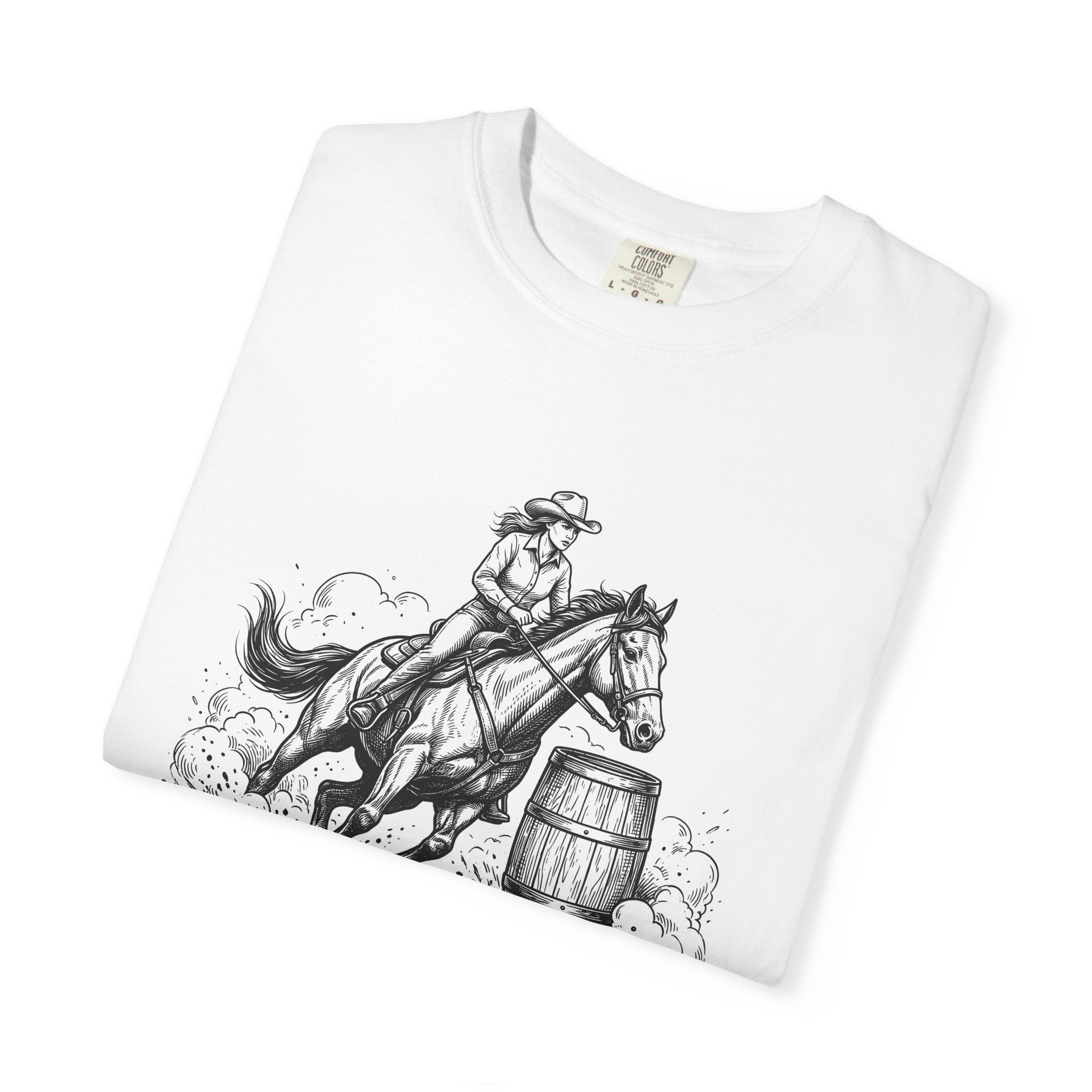 Equestrian Rider Shirt Cowgirl Country Gift Women Old School Tee Horseback Rider T-Shirt Cowgirl Fan Rodeo Tshirt Rural Graphic Ink Drawing