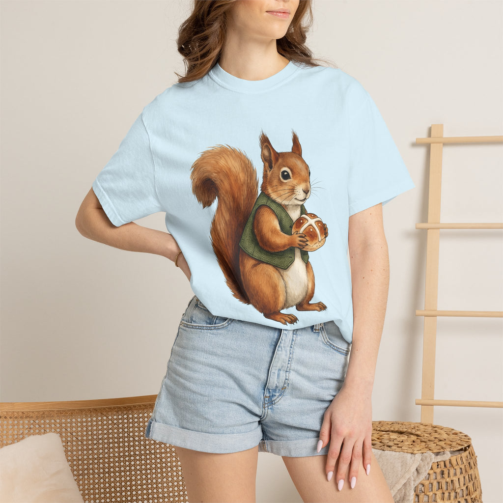 Squirrel Treat Shirt Easter Creatures Gift Women Line Art Tee Nut T-Shirt Easter Fan Squirrel Graphic Cartoon Jacket Tshirt