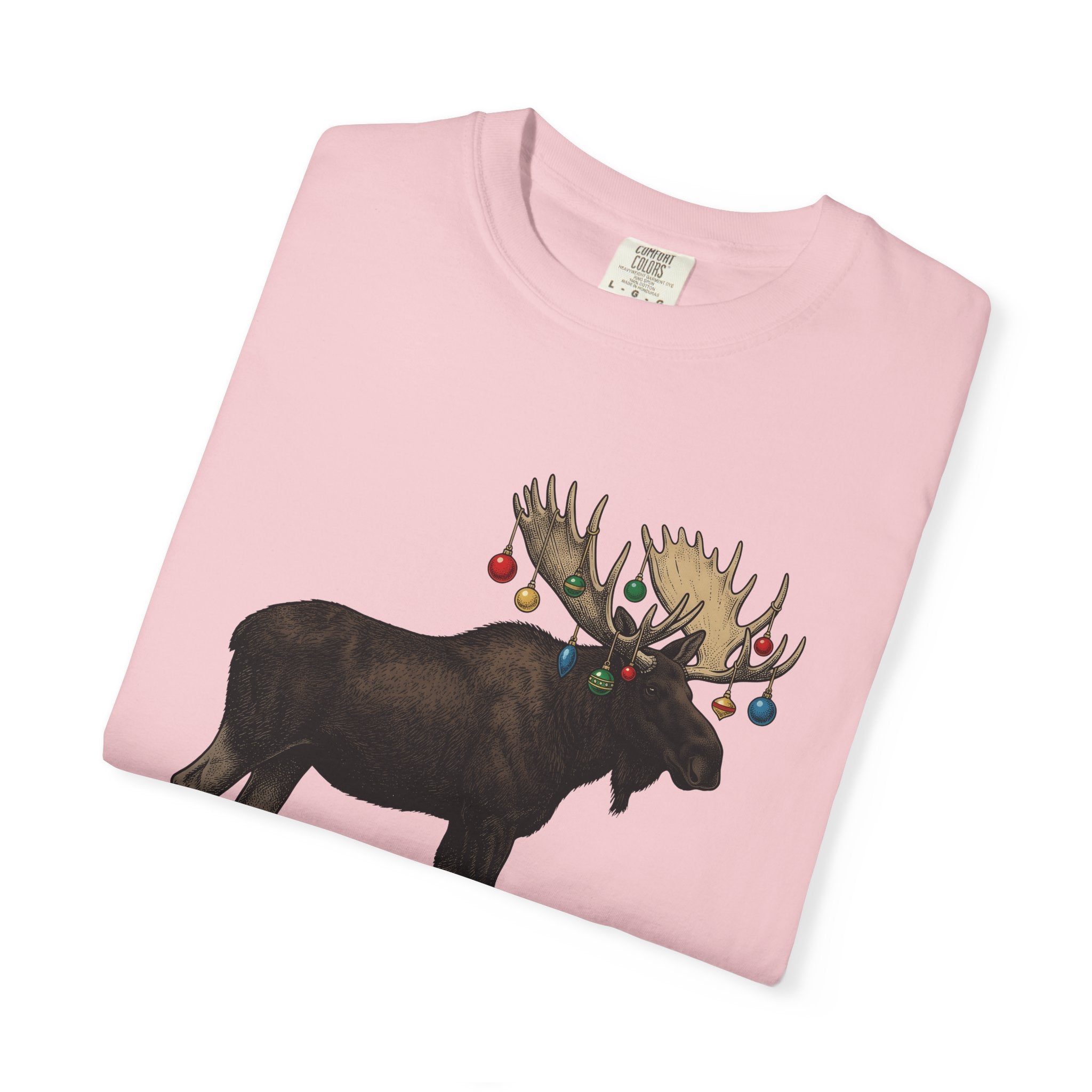 Elk Shirt Christmas Wildlife Gift Women Retro Tee Wapiti T-Shirt Xmas Fan Holiday Tshirt Wildlife Graphic Sketch Baubles Tshirt