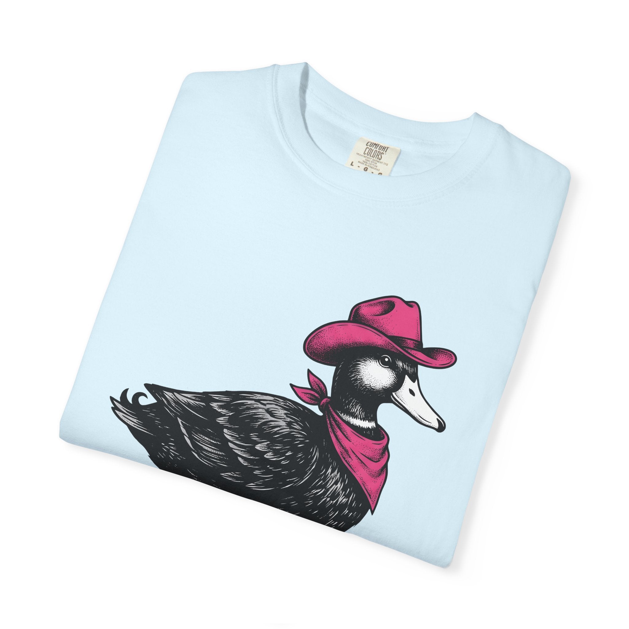 Duck Rancher Hat Shirt Cowgirl Critter Gift Women Aged Tee Rancher Hat T-Shirt Cowgirl Fan Distressed Tshirt Animal Graphic Cartoon Kerchief