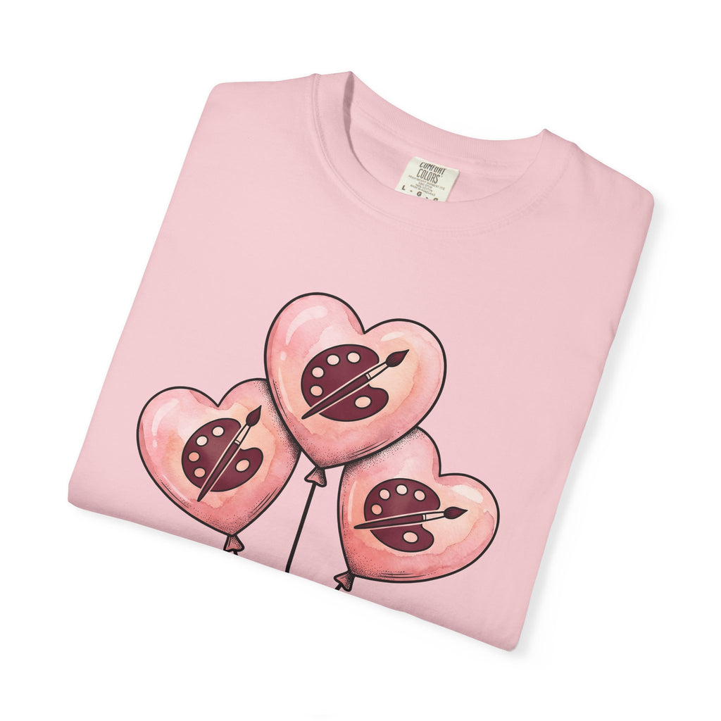 Heart Balloons Shirt Cute Art Gift Women Watercolor Tee Balloon Bouquet T-Shirt Kawaii Fan Watercolour Tshirt Artistic Graphic Hand Drawn