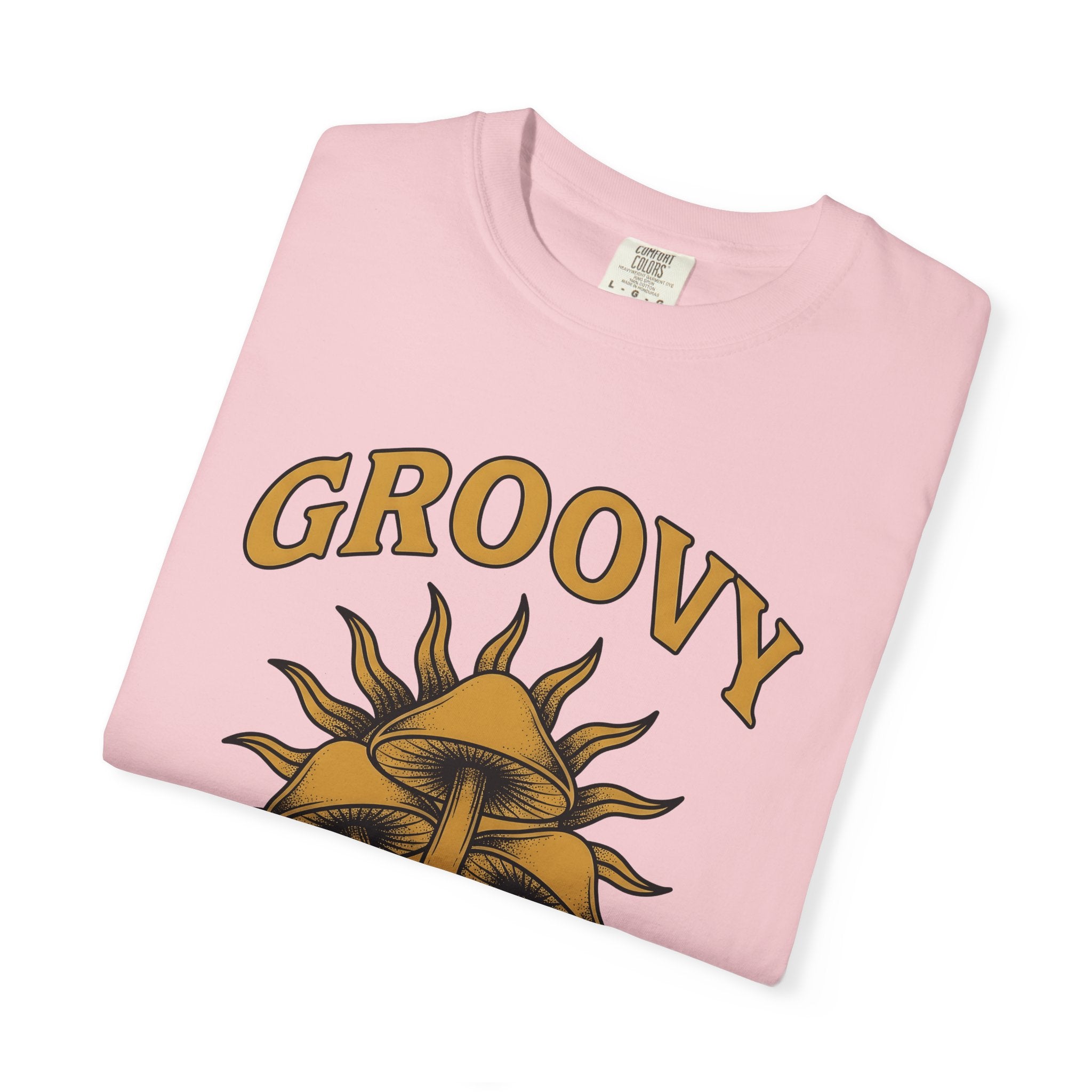 Mushroom Sun Shirt Psychedelic Hippie Gift Women Psychedelic Tee Fungus T-Shirt Trippy Fan Bohemian Graphic Tshirt Vintage Retro Text Tshirt