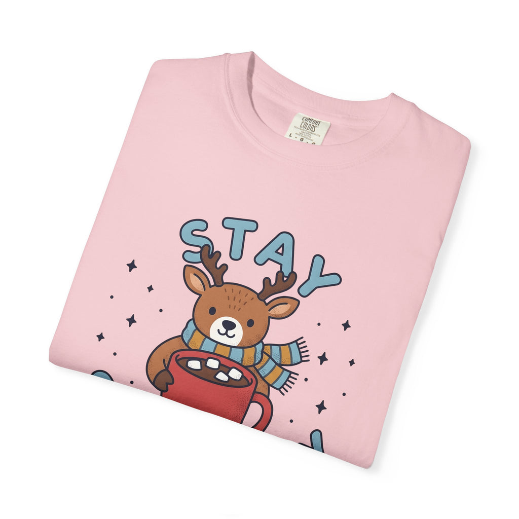 Deer Cup Shirt Christmas Snow Gift Women Adorable Tee Mug T-Shirt Xmas Fan Ceramic Tshirt Frost Graphic Animated Neck Wrap Tshirt