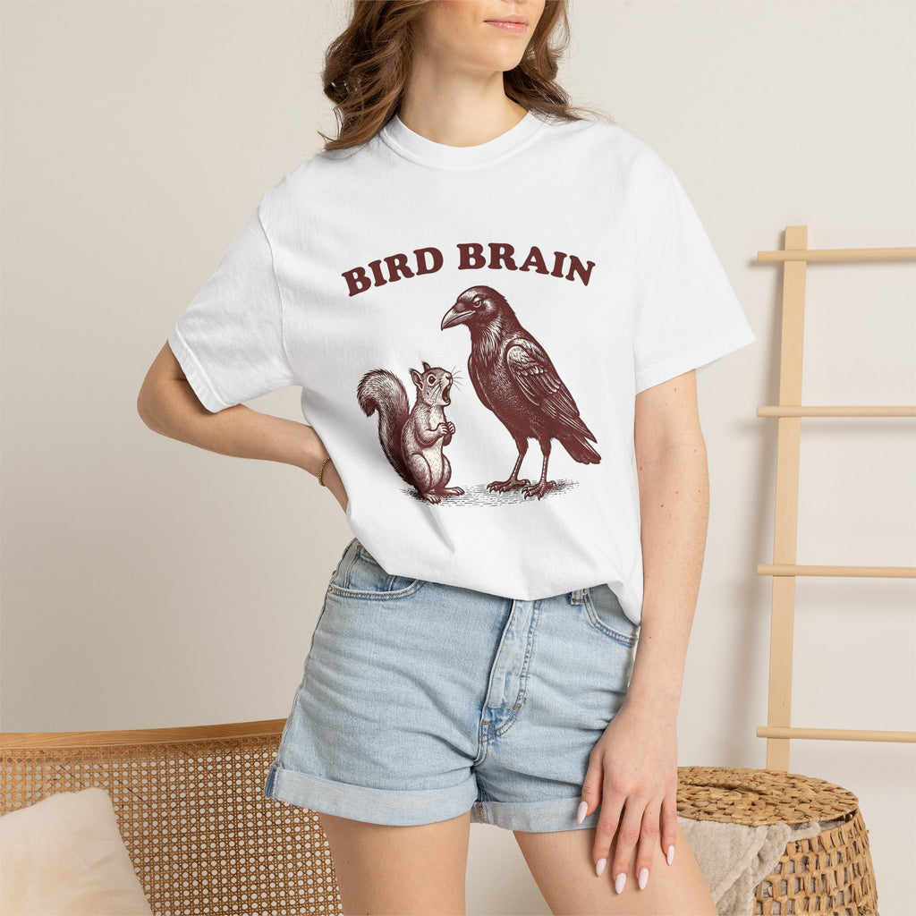 Raven Squirrel Shirt Funny Animal Gift Women Vintage Tee Squirrel T-Shirt Humor Fan Retro Tshirt Wildlife Graphic Hand Drawn Animal Graphic
