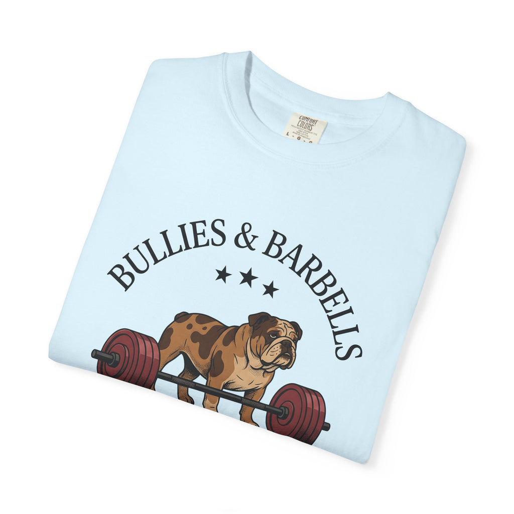 Bulldog Barbell Shirt Sports Fitness Gift Women Cartoon Tee Weightlifting T-Shirt Athlete Fan Strength Tshirt Workout Graphic Vintage Stars