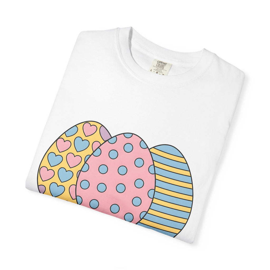 Easter Eggs Shirt Easter Holiday Gift Women Cute Tee Egg T-Shirt Easter Fan Egg Tshirt Holiday Graphic Pastel Hearts Tshirt