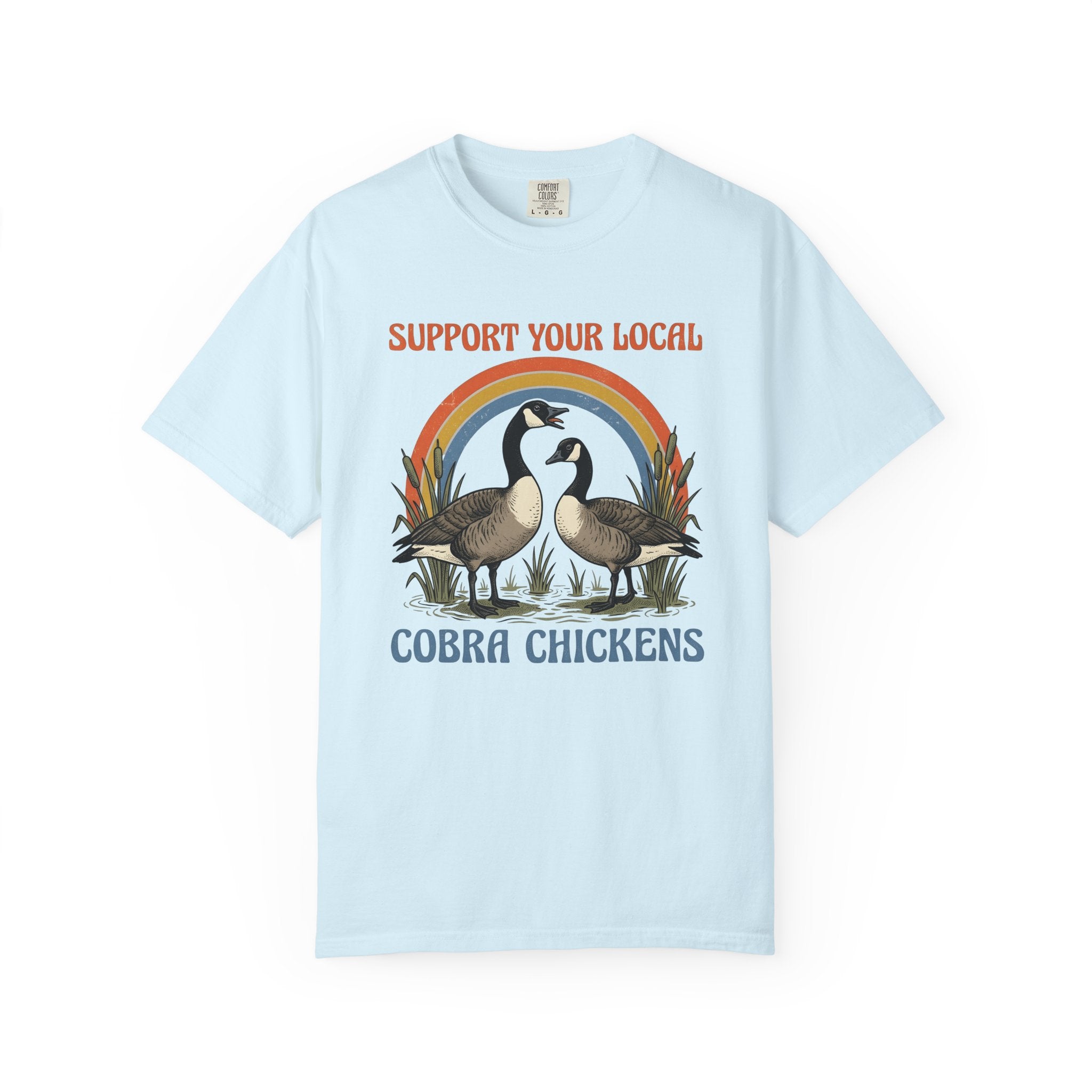 Canada Geese Shirt Funny Wildlife Gift Women Retro Tee Goose T-Shirt Humor Fan Vintage Tshirt Animal Graphic Hand Drawn Rainbow Tshirt