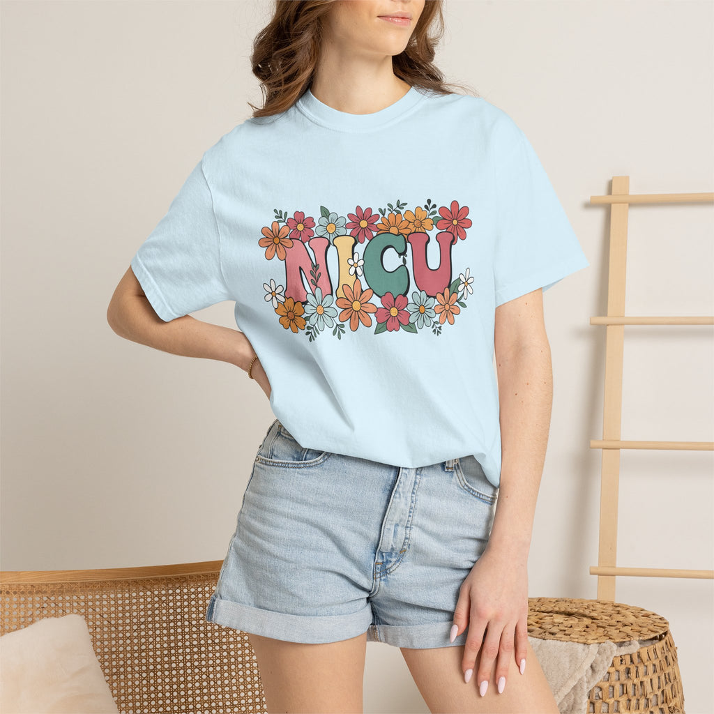 Floral Letters Shirt Nurse Hospital Gift Women Boho Tee Alphabet T-Shirt Nursing Enthusiast Bohemian Tshirt Medical Graphic Retro Daisies