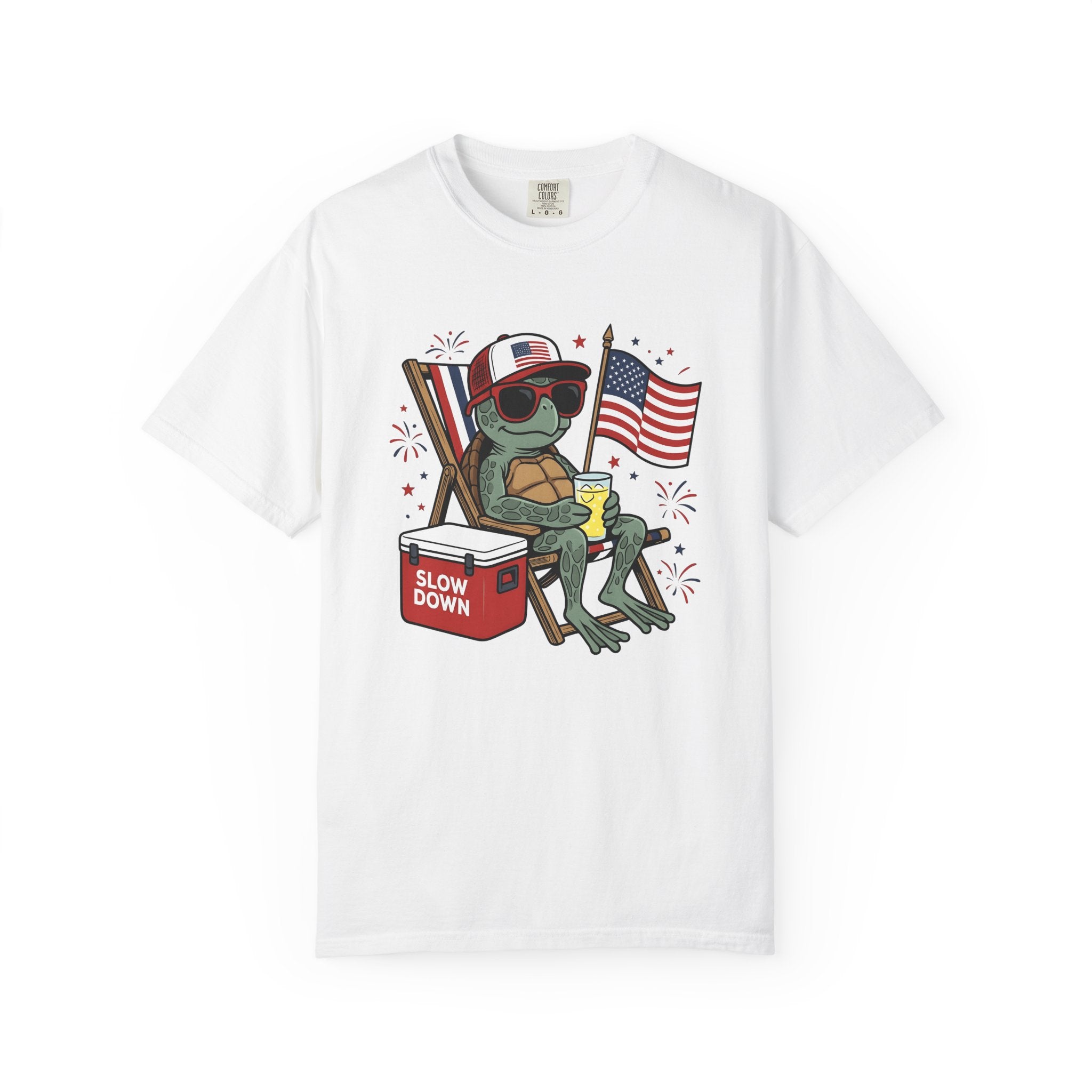 Turtle Sunglasses Shirt 4th Of July Summer Gift Women Cartoon Tee Turtle T-Shirt Independence Day Fan Toon Tshirt Vacation Graphic Retro