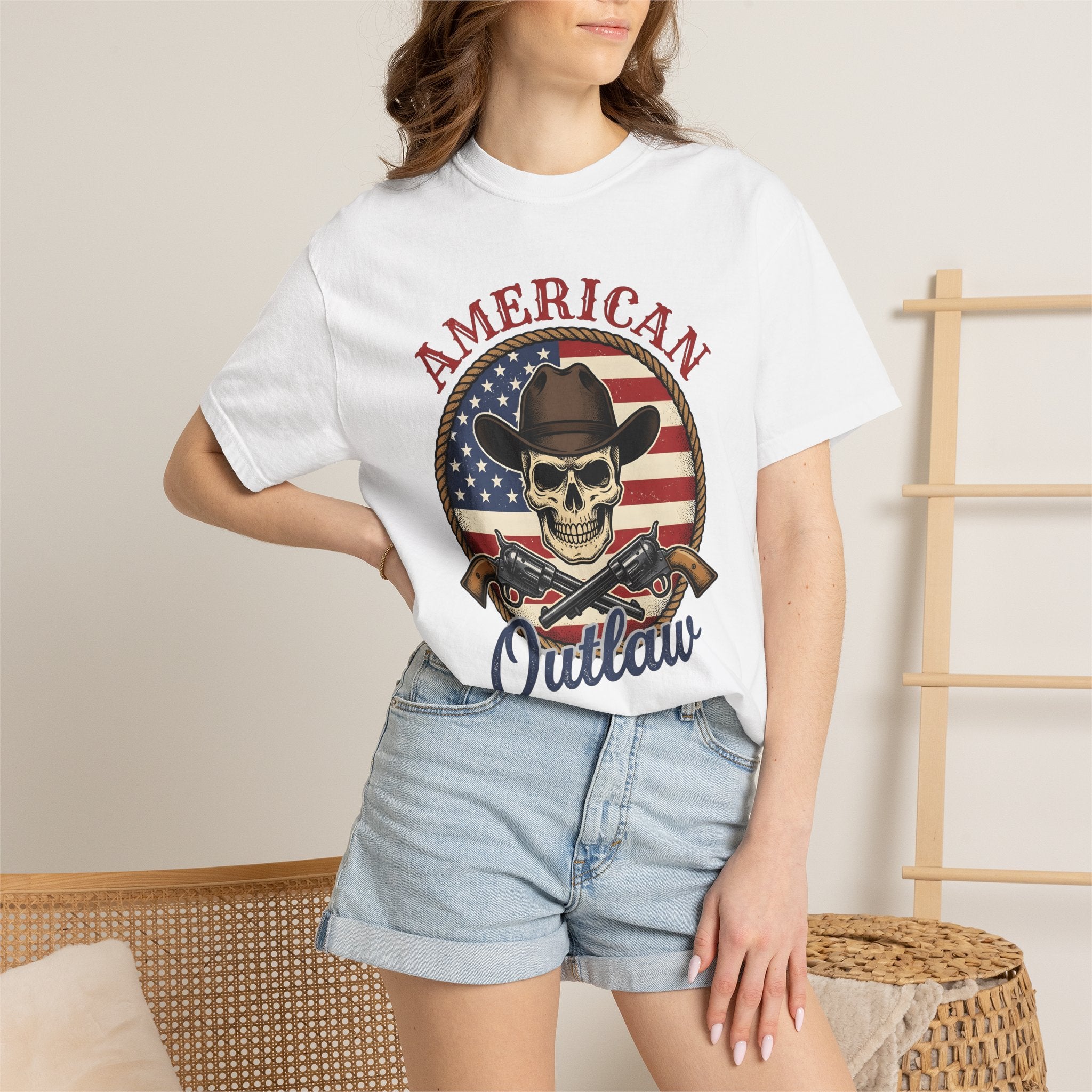 Western Skull Shirt America Cowboy Gift Women Antique Tee Skull T-Shirt American Fan Vintage Tshirt Rodeo Graphic Classic Gun Tshirt