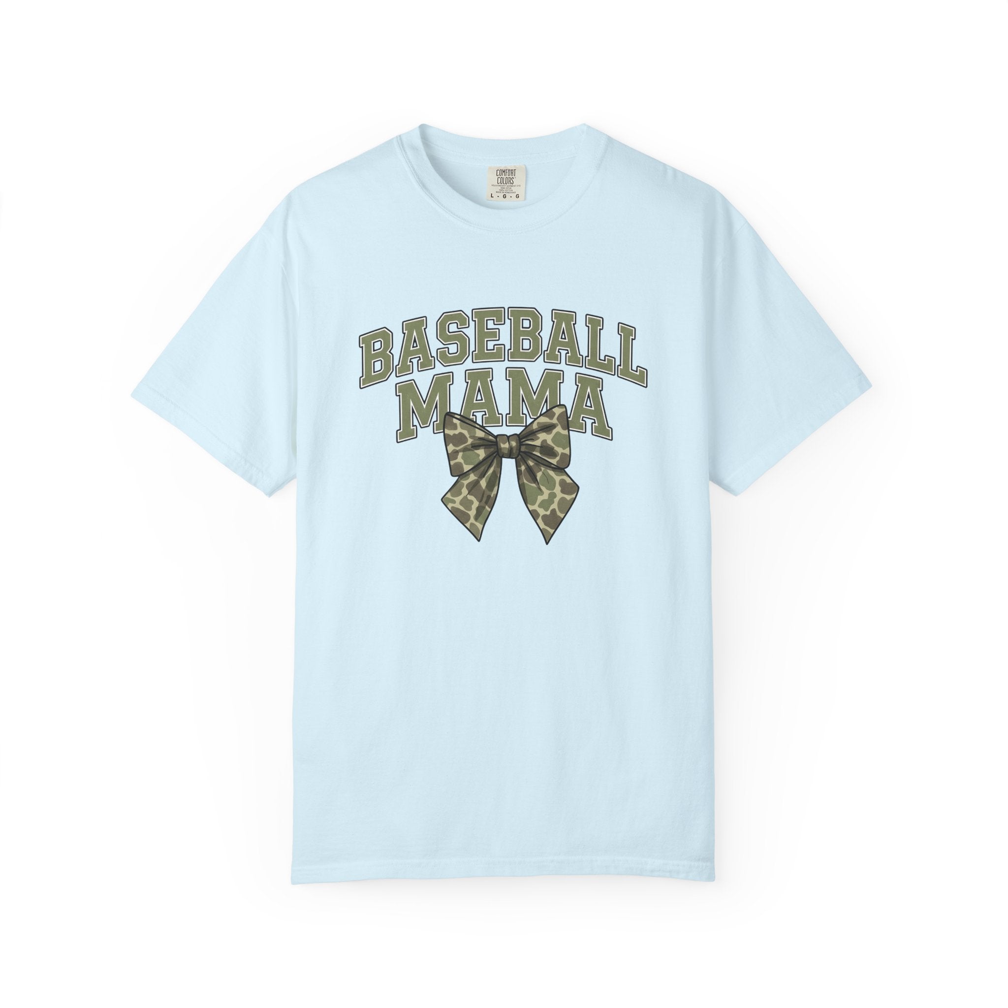 Camo Hair Bow Shirt Baseball Mom Competition Gift Women Thick Tee Hair Bow Clip T-Shirt Softball Fan Bold Typography Tshirt Tournament