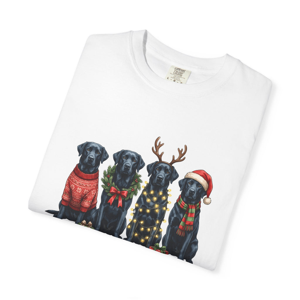 Black Labrador Dogs Shirt Dog Christmas Gift Women Hand Drawn Tee Labrador T-Shirt Dog Fan Illustrated Design Christmas Graphic Tshirt