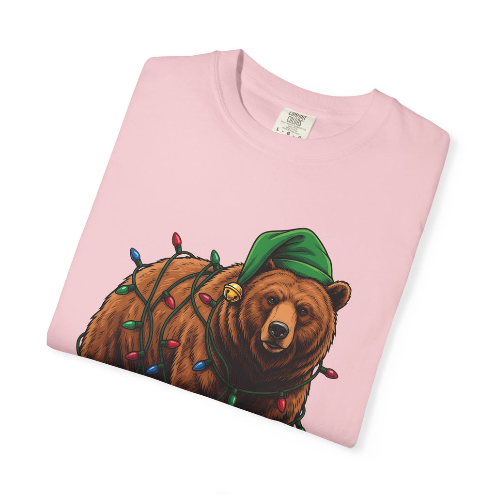 Bear Christmas Shirt Animals Christmas Gift Women Hand Drawn Tee Teddy T-Shirt Wildlife Fan Illustrated Graphic Xmas Design Vintage Holiday