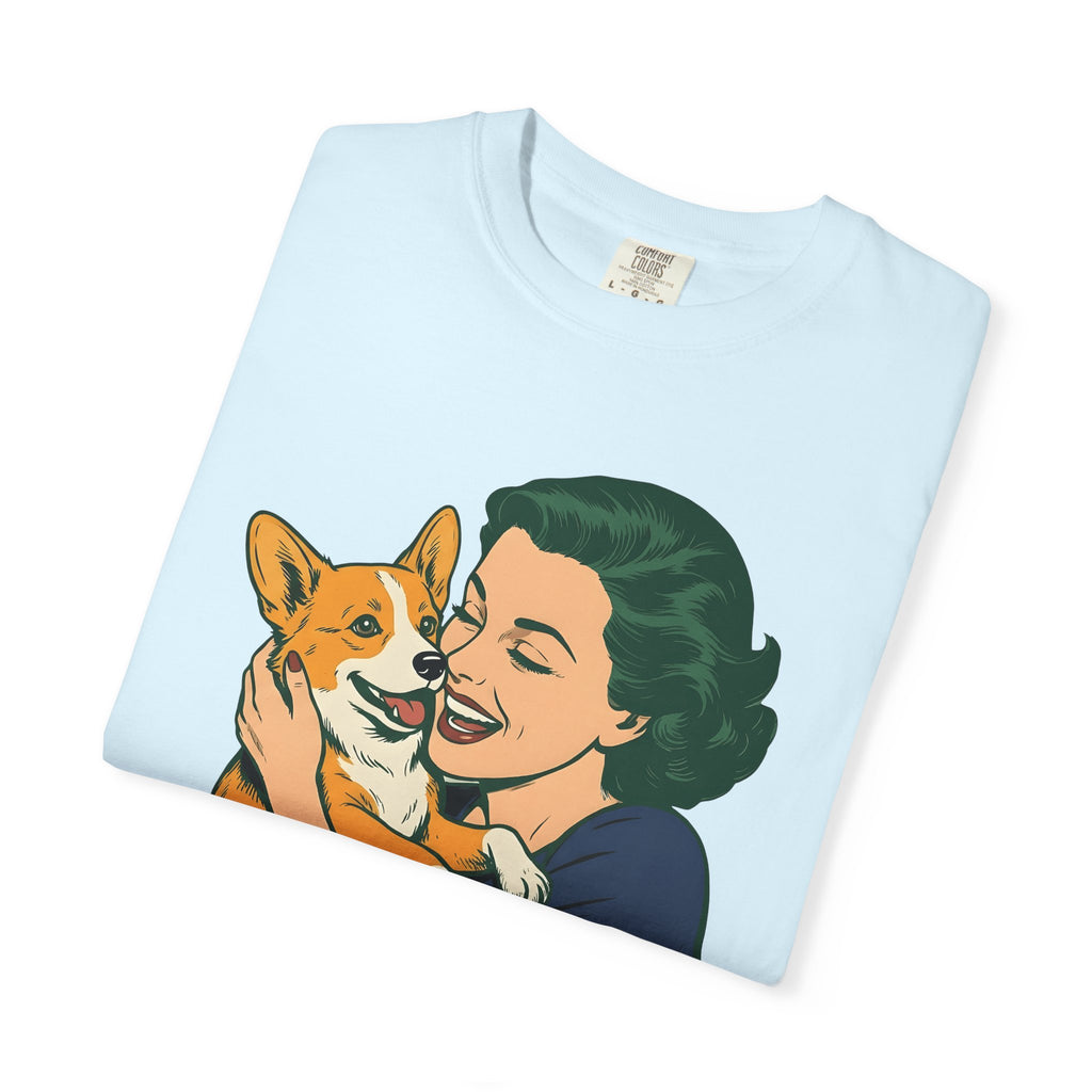 Girl Corgi Shirt Dog Animals Gift Women Classic Tee Corgi T-Shirt Dog Fan Puppy Tshirt Creature Graphic Old School Hug Tshirt