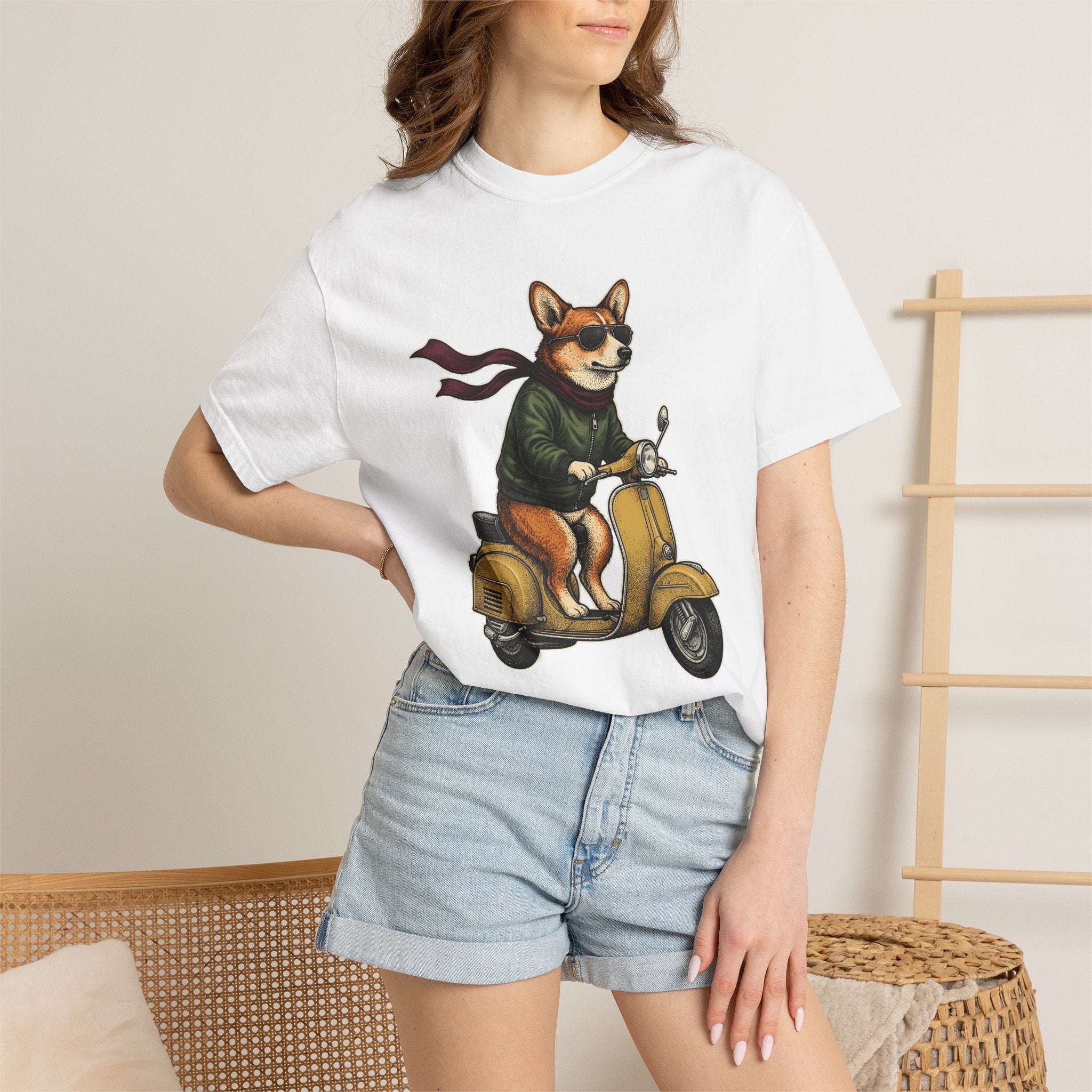 Corgi Roller Shirt Dog Critter Gift Women Rustic Tee Corgi T-Shirt Dog Fan Puppy Tshirt Creature Graphic Outline Specs Tshirt