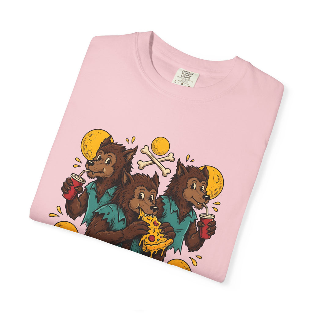 Werewolf Group Shirt Halloween Gastronomy Gift Women Animated Tee Wolf Pack T-Shirt Horror Fan Cartoon Tshirt Foodie Graphic Classic Slice
