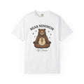 Calm Bear Shirt Yoga Fauna Gift Women Graphic Tee Bear T-Shirt Yoga Enthusiast Illustration Tshirt Wildlife Graphic Line Art Honey Grid