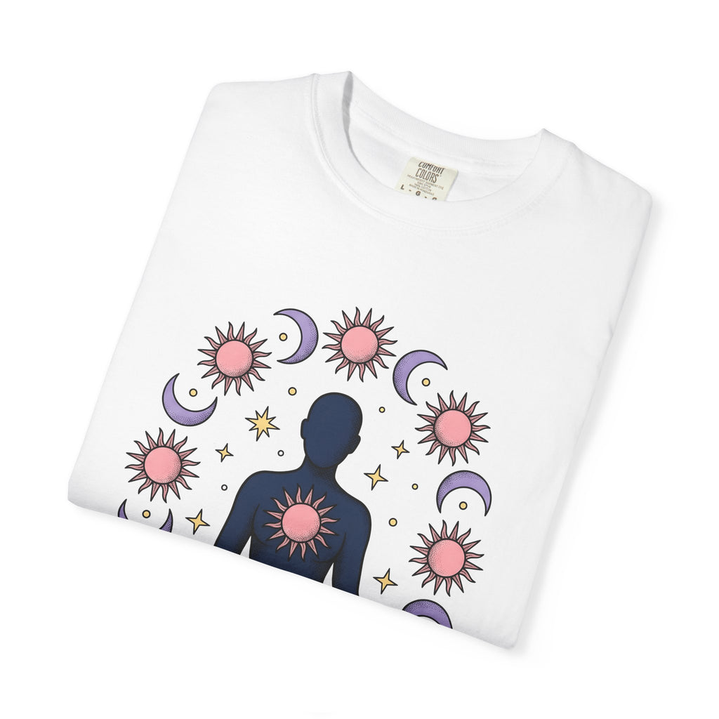 Meditating Person Shirt Boho Chic Metaphysical Gift Women Sketch Tee Yogi T-Shirt Bohemian Enthusiast Doodle Tshirt Spiritual Graphic Simple