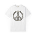 Wild Cat Peace Sign Shirt Animal Print Vintage Gift Women Minimalist Tee Big Cat T-Shirt Animal Pattern Fan Feline Tshirt Retro Graphic